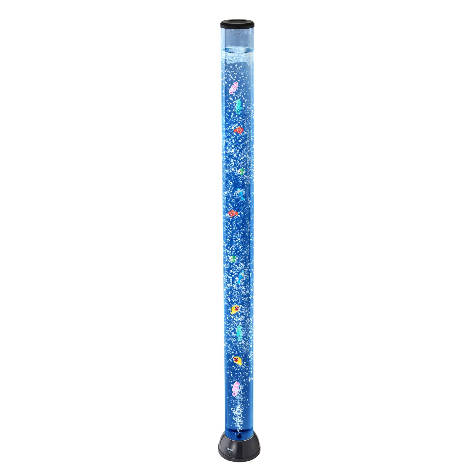 Alt View 5. VEVOR - Sensory Bubble Tube Lamp, 5 ft Bubble Fish Tube, Sensory Aquarium Lamp with 10 Floating Fish & 16 Color Effects - Black.