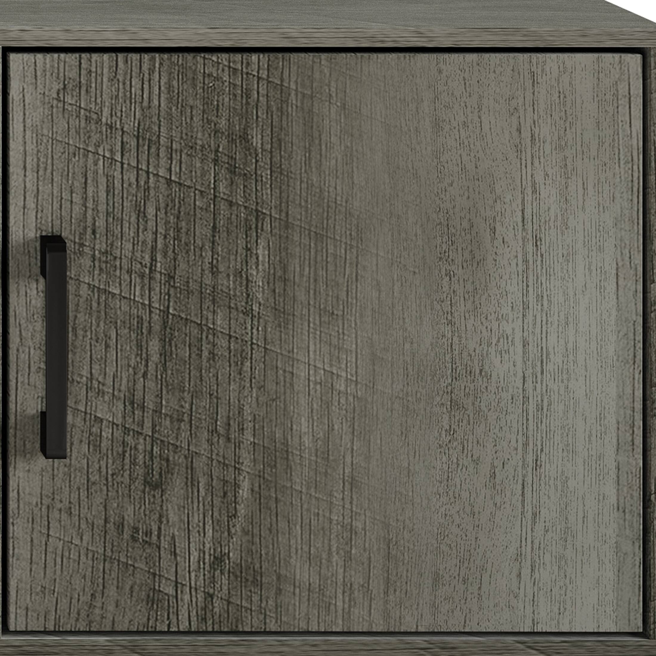 Alt View 4. ChaletPosh - Modern TV Console with 2 Cabinets and Open Shelving, Grey - Grey.