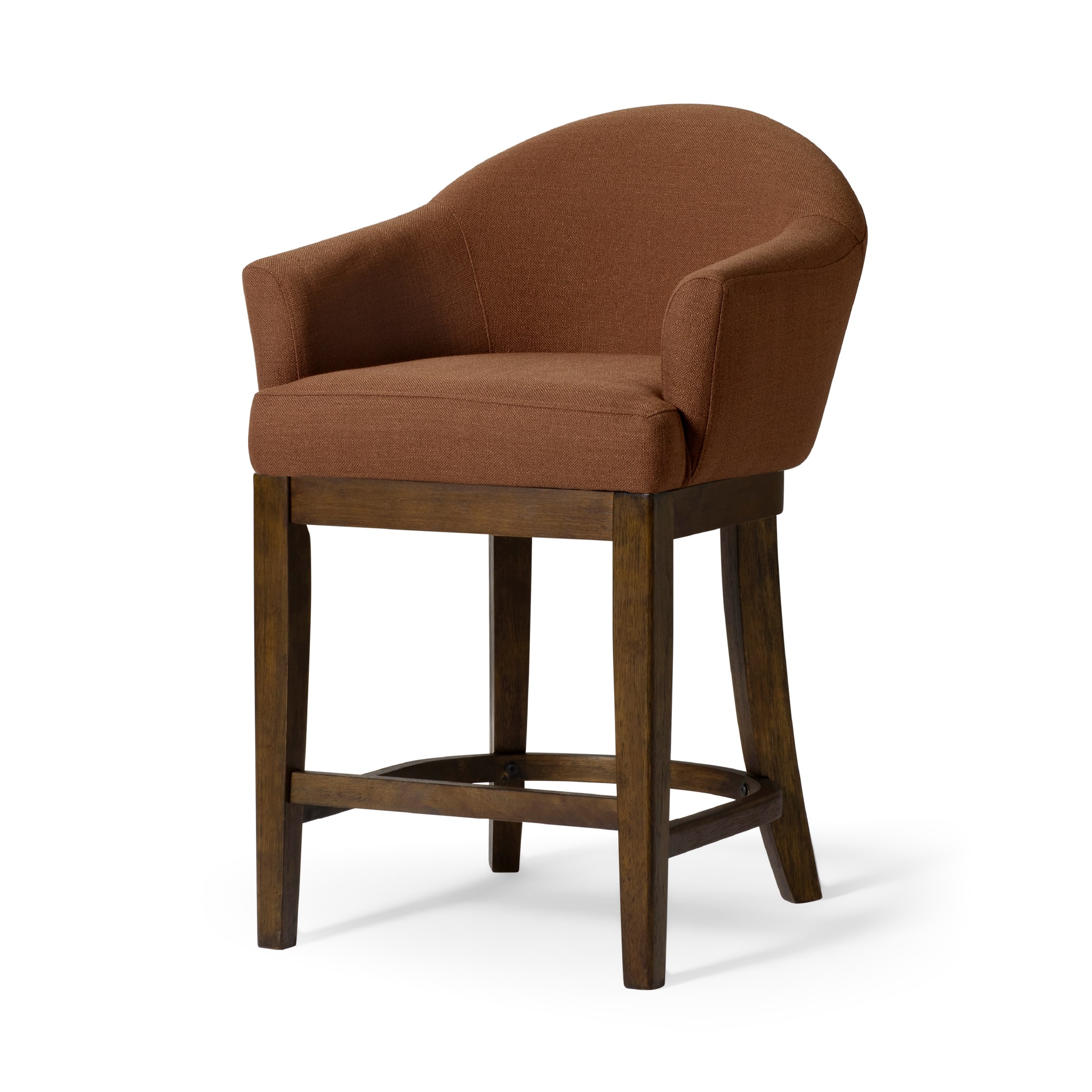 26" Maven Lane Isabella Counter Stool Finish with Canvas Fabric Upholstery - Aged Brown