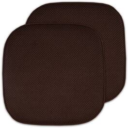 Sweet Home Collection - Honeycomb Memory Foam No Slip Back 16" x 16" Chair Pad Cushion, 2-Pack - Brown