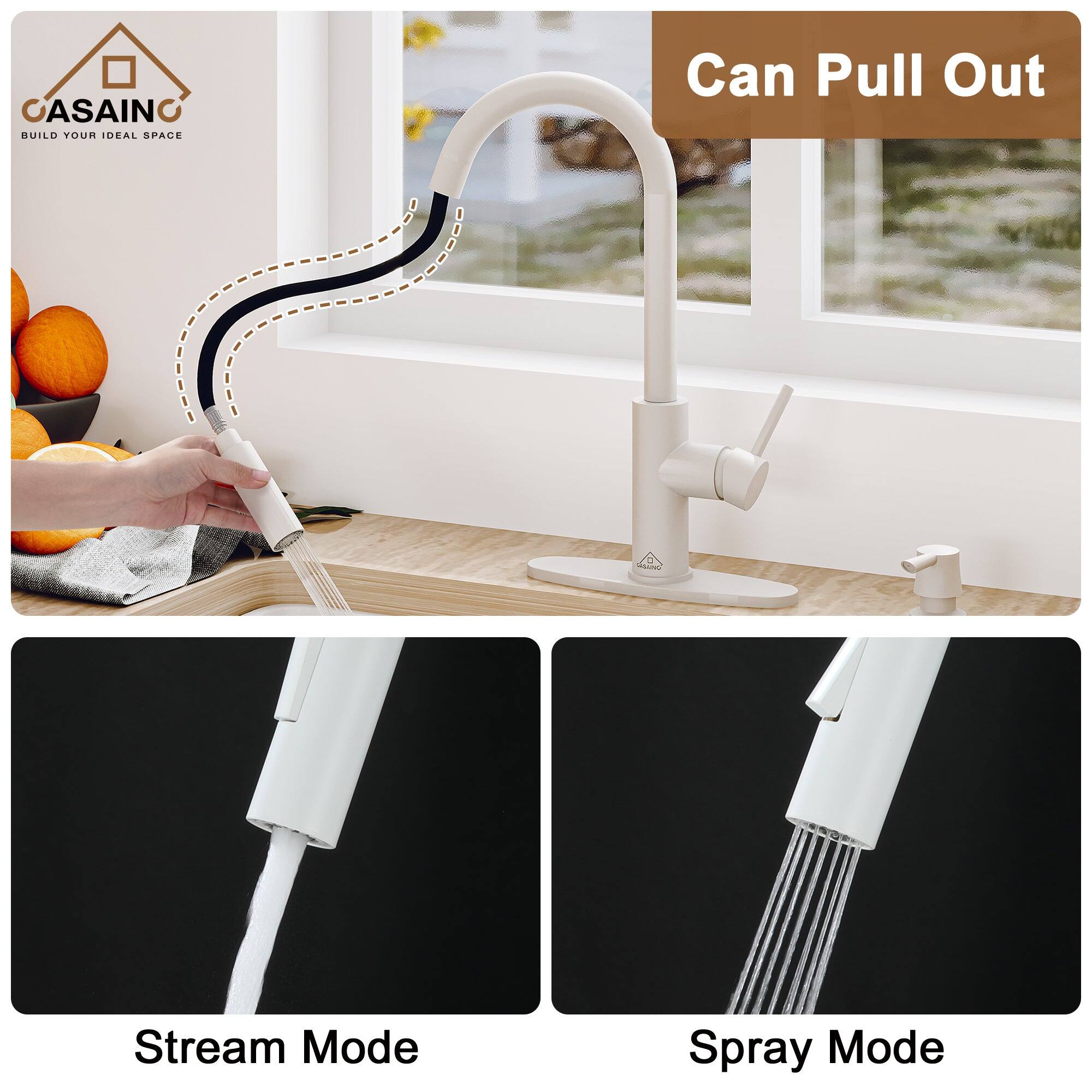 CASAINO  
BUILD YOUR IDEAL SPACE  

Can Pull Out  

Stream Mode  

Spray Mode