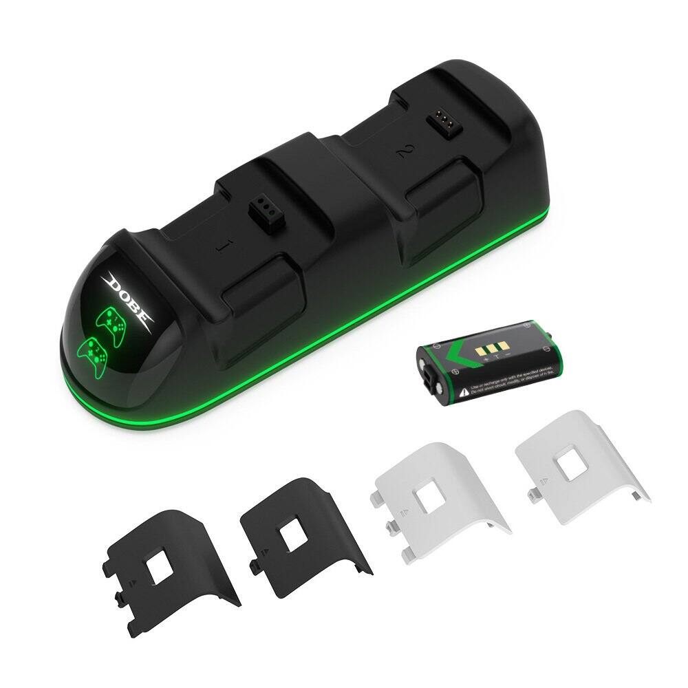 Left. Dobe - TYX-1623X Dual Charging Dock with Screen Compatible with Xbox one, Xbox Elite, Xbox one S/X, Xbox Series S/X Controllers - black.
