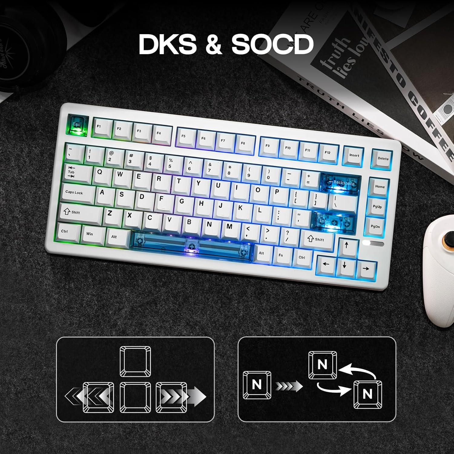 EPOMAKER HE80 Hall Effect Wired Gaming Keyboard, 8K Polling & 32K