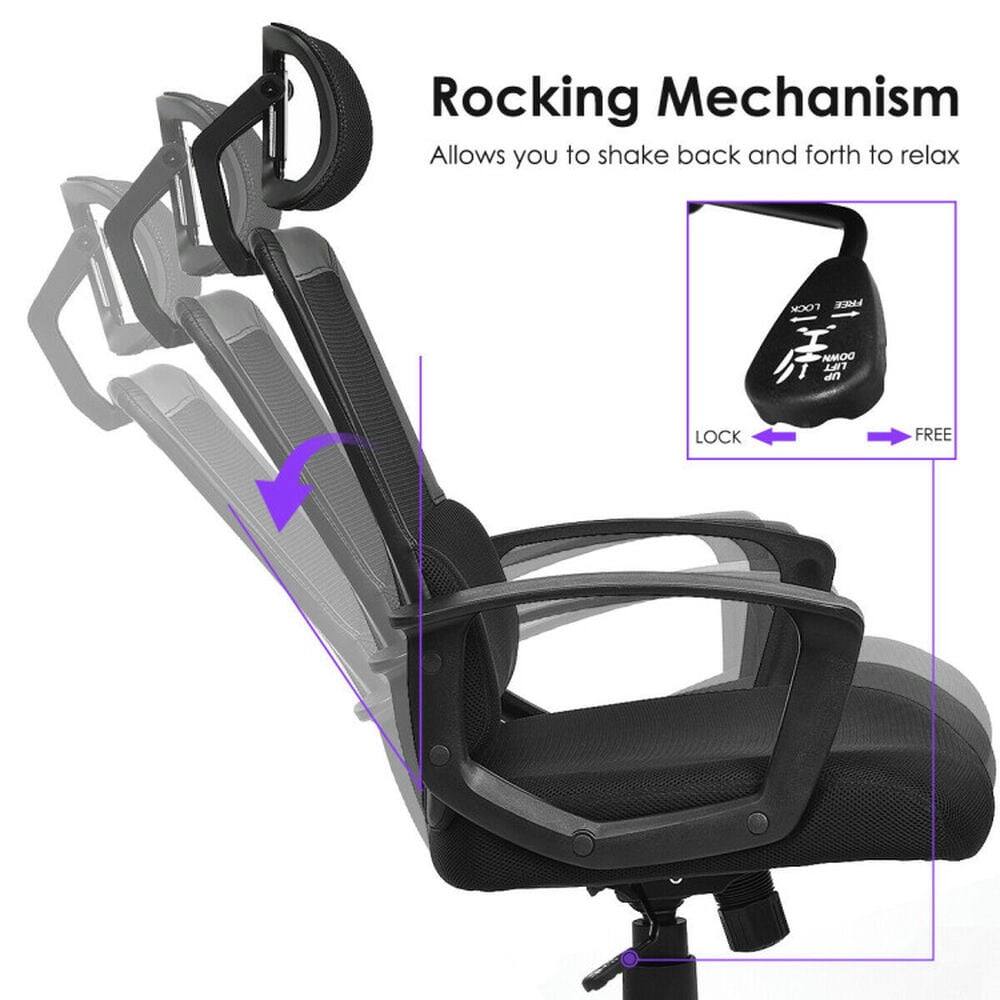 Rocking Mechanism  
Allows you to shake back and forth to relax  

LOCK  
FREE