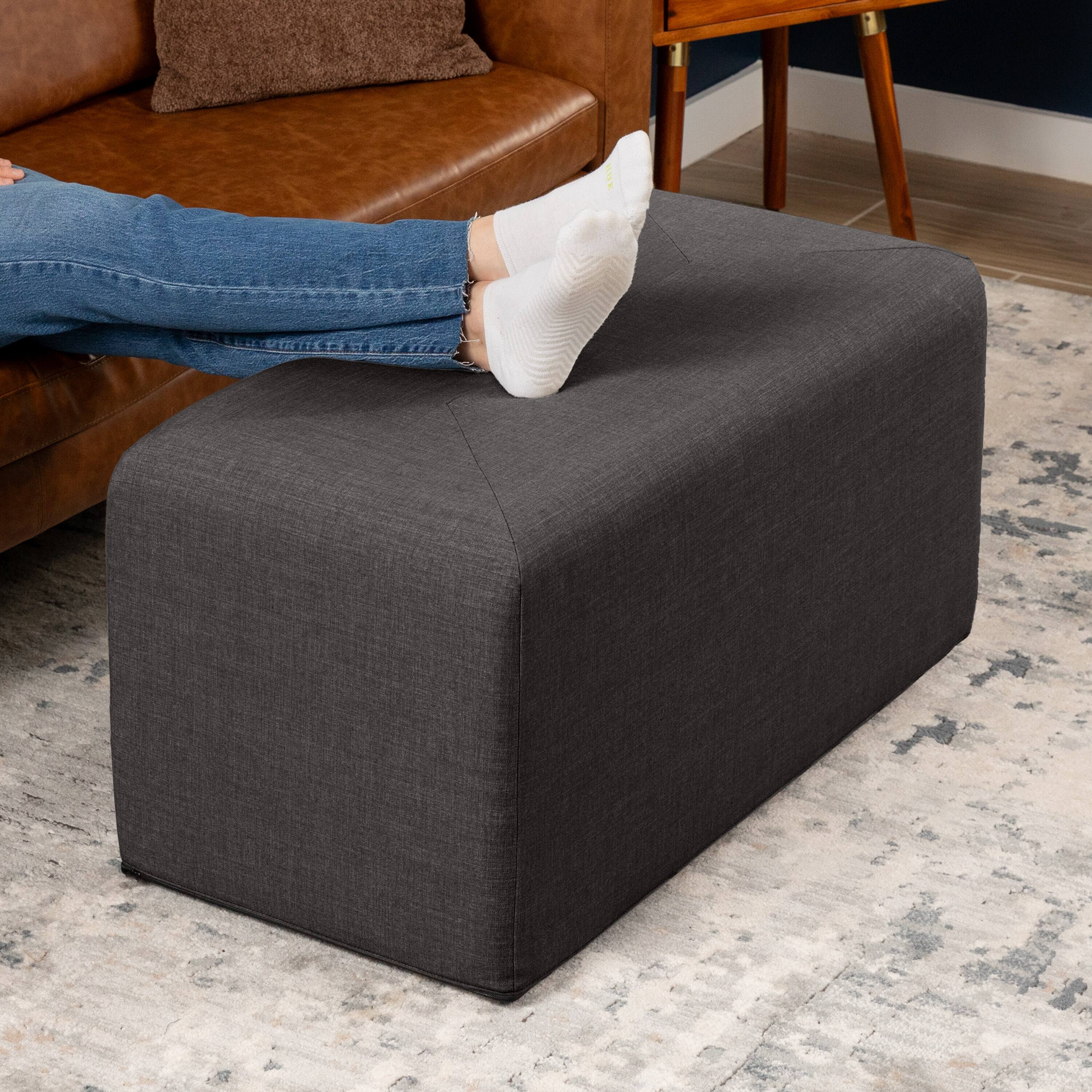 Angle. Jaxx - Jaxx Monroe Large Rectangular Foam Ottoman / Coffee Table, (36 x 18), Ebony - Ebony.