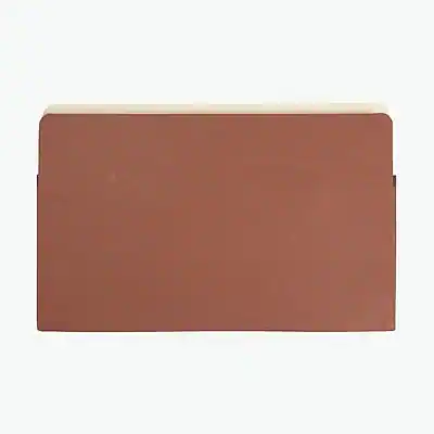 Front. Pendaflex - 30% Recycled Reinforced File Pocket, 3 1/2" Expansion, Legal Size, Brown, 25/Box - Brown.