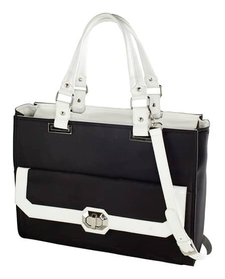 Front. Francine Collections - Madison Laptop Case for 15" Apple® MacBook® Pro - White/Black.