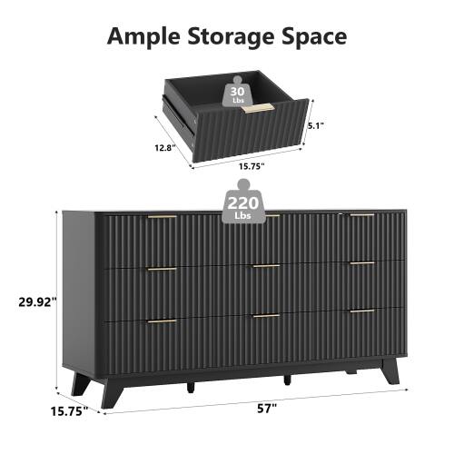 Ample Storage Space  
30 Lbs  
5.1"  
12.8"  
15.75"  
220 Lbs  
29.92"  
15.75"  
57"