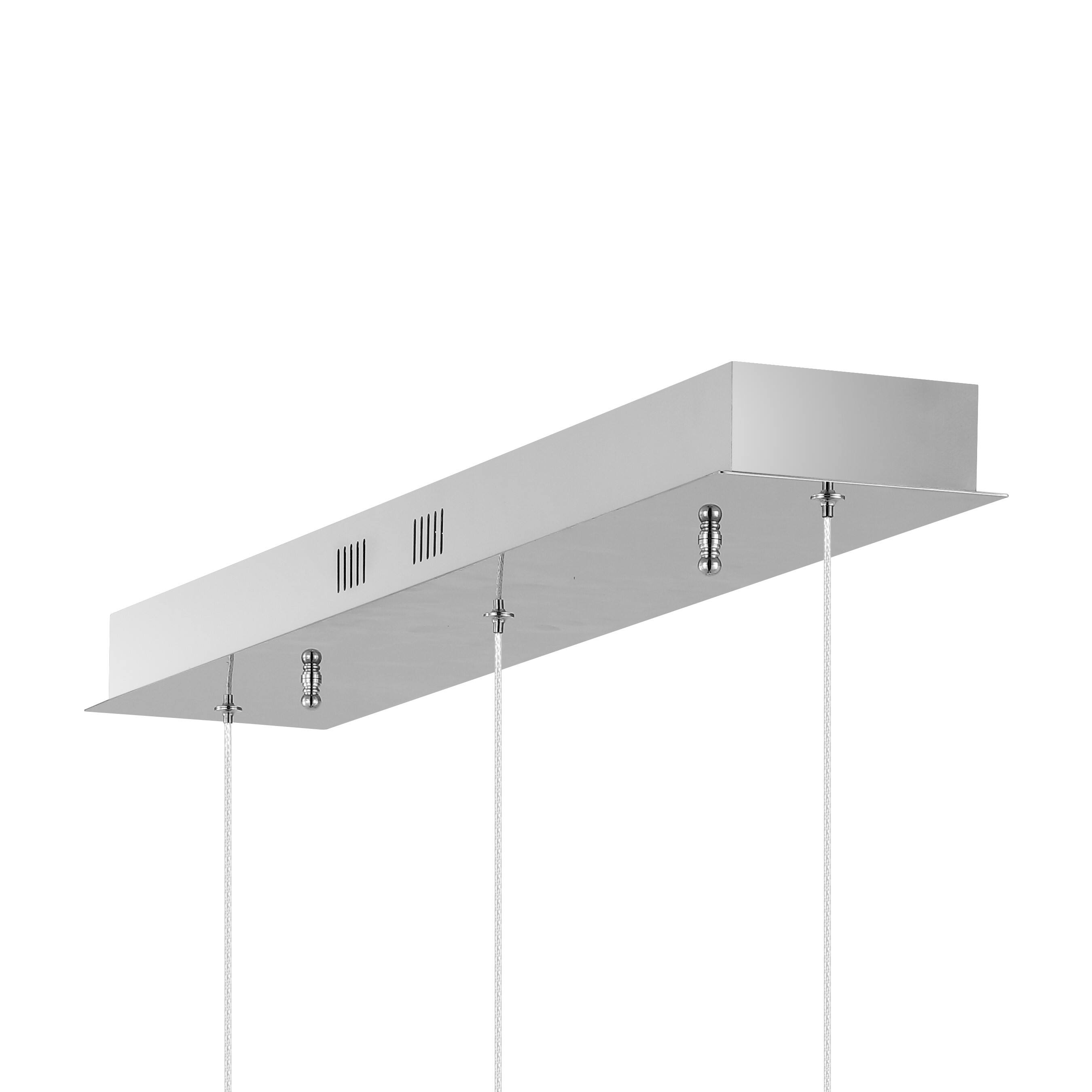 Alt View 5. Jonathan Y - Elyse Teardrop 33" 3-Light Modern Mid-Century Iron/Acrylic Integrated Linear LED Pendant, Chrome/White - Chrome/White.