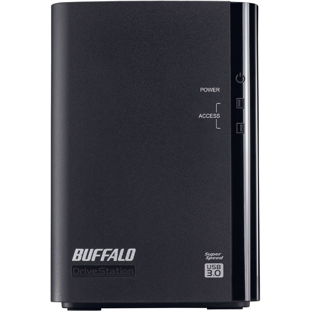 Front. Buffalo - DriveStation Pro 4TB 2-Bay External USB 3.0 Storage - black.