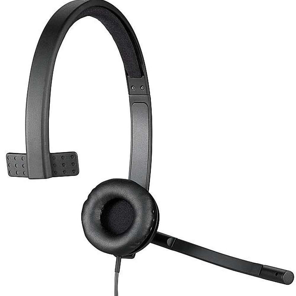 Alt View 11. Logitech - H570e Mono Wired Over-ear Headset - Black.