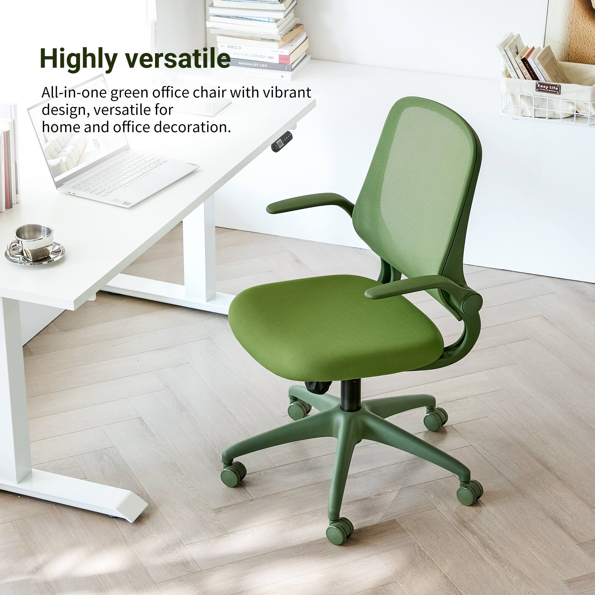 72 versatile T - Highly versatile All-in-one green office chair with vibrant design, versatile for home and office decoration.