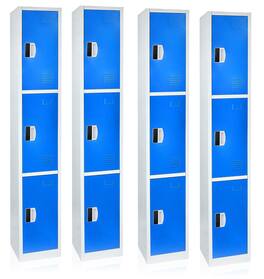 AdirOffice - Storage Locker 629-Series 72" H 3-Tier Steel Compartment Digital Lock Locker, 4/Pack - Blue