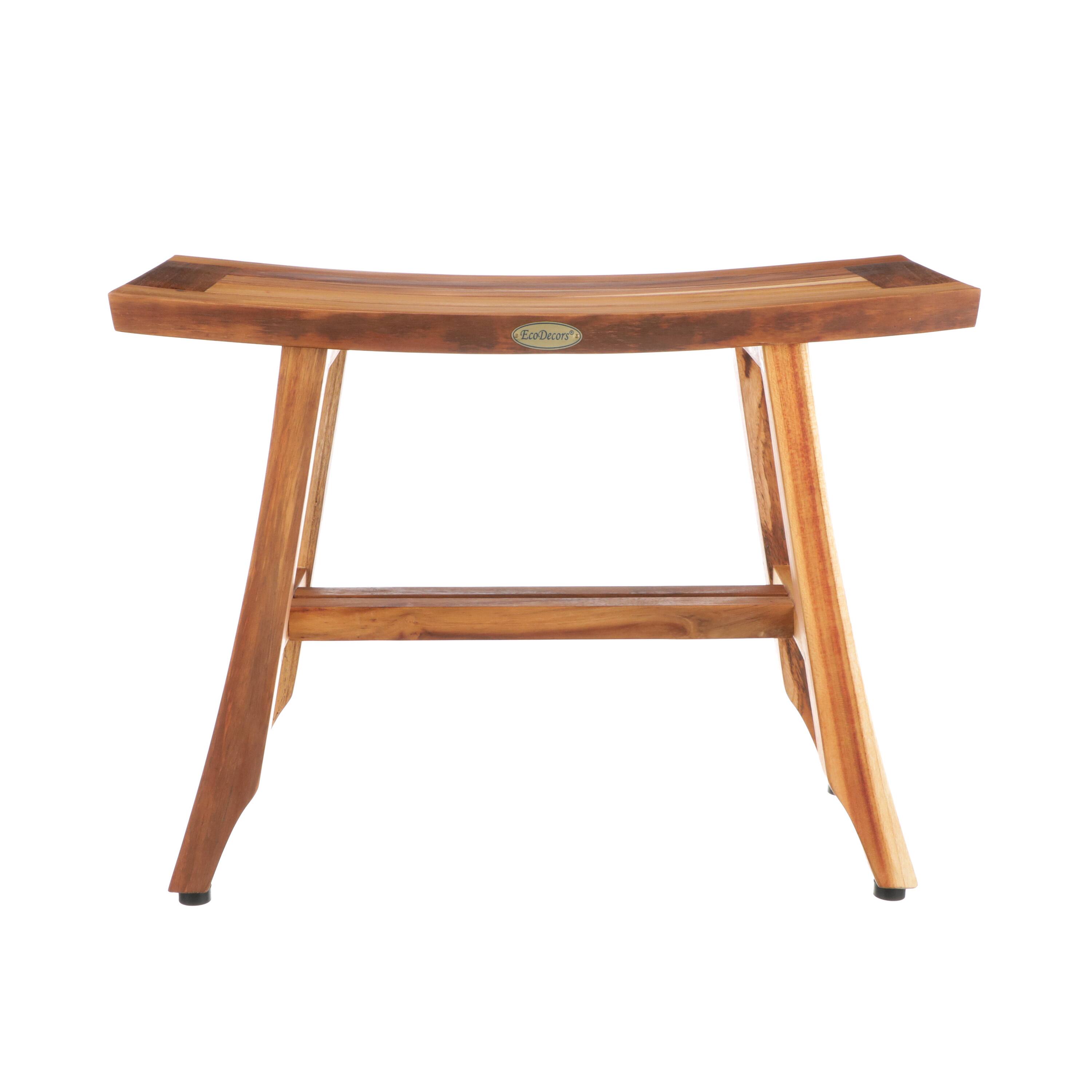 Front. EcoDecors - EcoDecors EarthyTeak Satori 24" Teak Shower Bench - EarthyTeak.