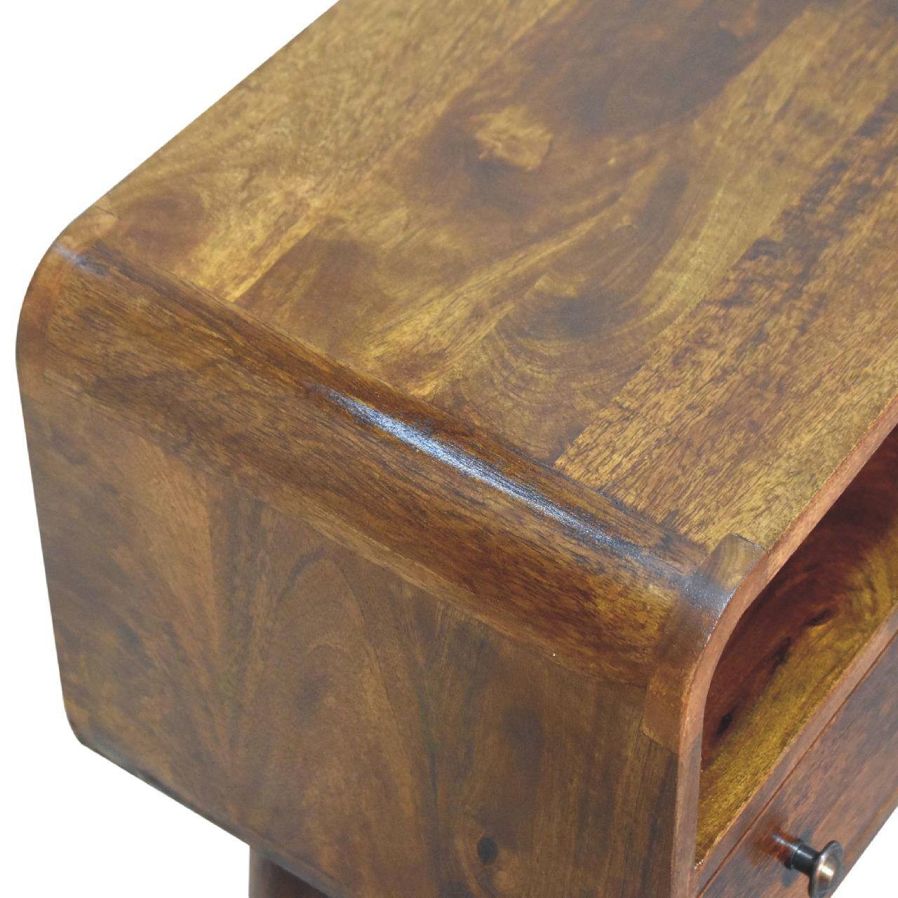 Alt View 2. Artisan Furniture - Artisan Furniture Solid Wood Chestnut Nordic Style One Drawer & One Open Slot Console Table - Brown.