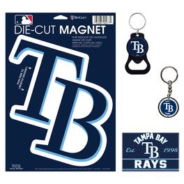 WinCraft - Tampa Bay Rays 4-Pack Key Rings and Magnets Set - Multicolor