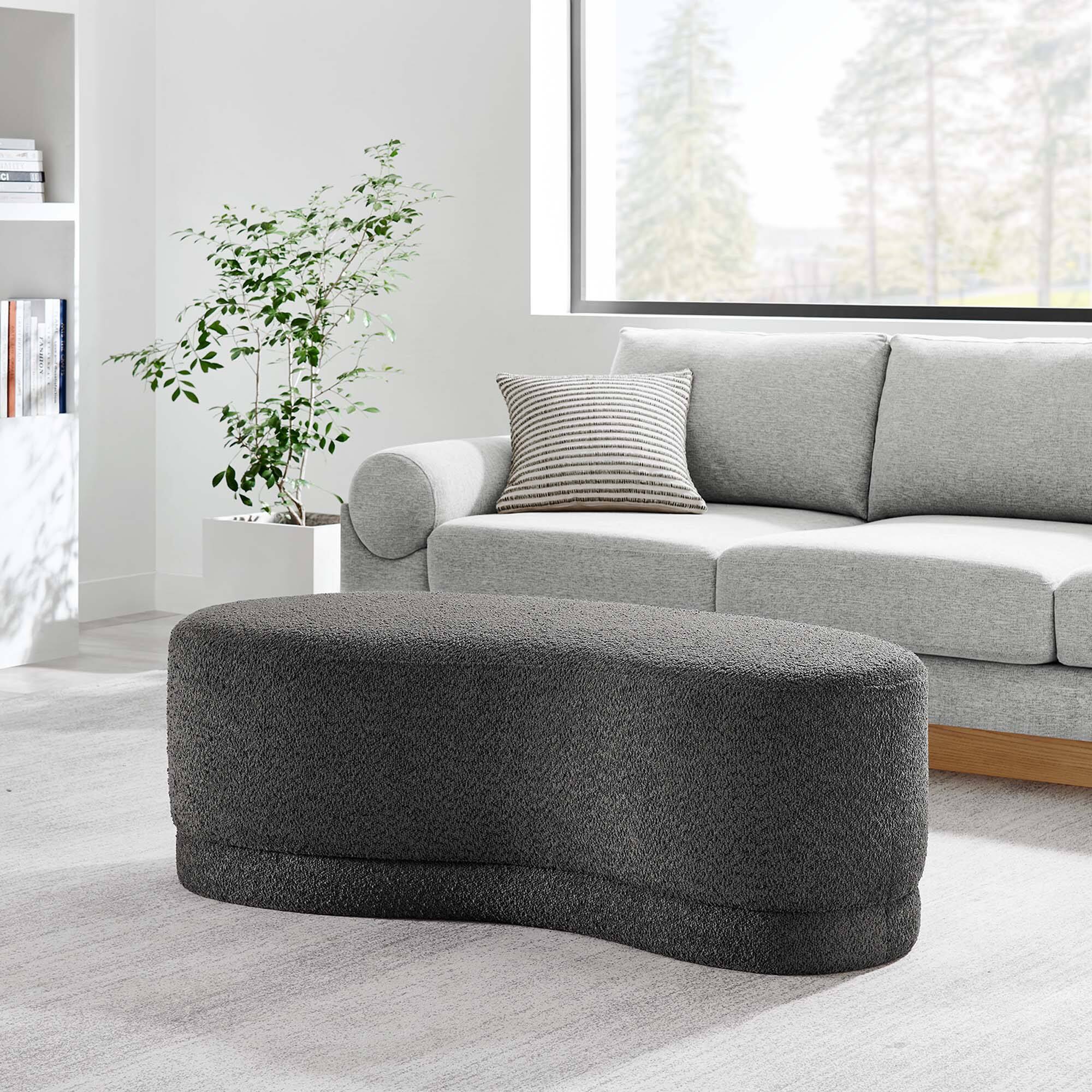 Alt View 1. Modway - Nimbus 48" Upholstered Ottoman Bench by Modway - Cast Slate.