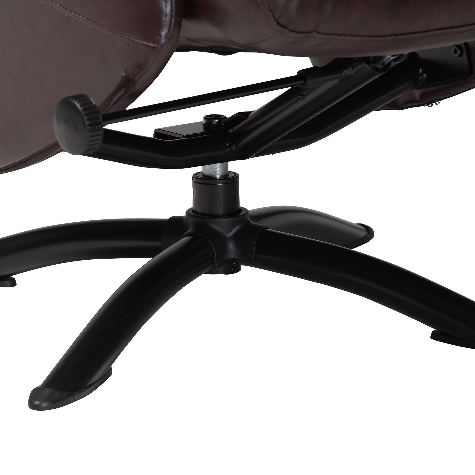 Alt View 6. Baxton Studio - Elwood Modern Faux Leather 2-Piece Lounge Chair and Footrest Set - Dark Brown/Black.