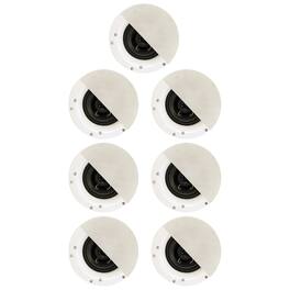 Acoustic Audio by Goldwood - R192 Frameless in Ceiling/in Wall 7 Piece Speaker Set 2 Way Home Theater Surround Speakers - Paintable White