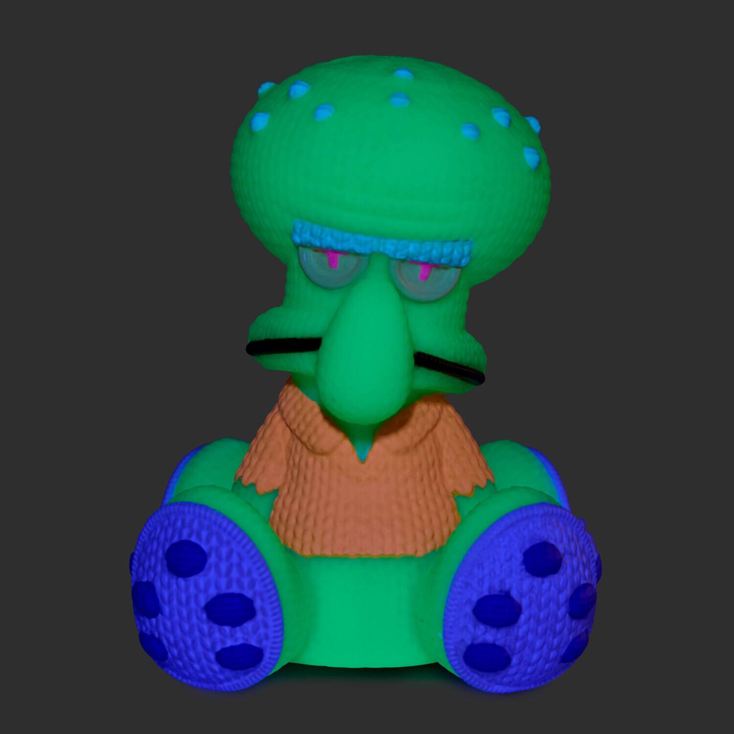 Alt View 4. Handmade by Robots - SpongeBob SquarePants - Squidward Tentacles Glow in the Dark Limited Edition Vinyl Figure   - COLLECTIBLES - Multicolor.
