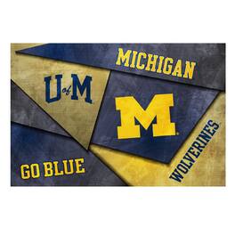 Indigo Falls - Michigan Wolverines 16" x 24" Mosaic Poster - White