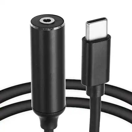 Front. Unique Bargains - 0.6FT USB C to DC 3x1.1mm PD Charging Cable, 5/9/20V 65W 3.25A, for Router, Camera, TV Box, Desk Lamp - Black.