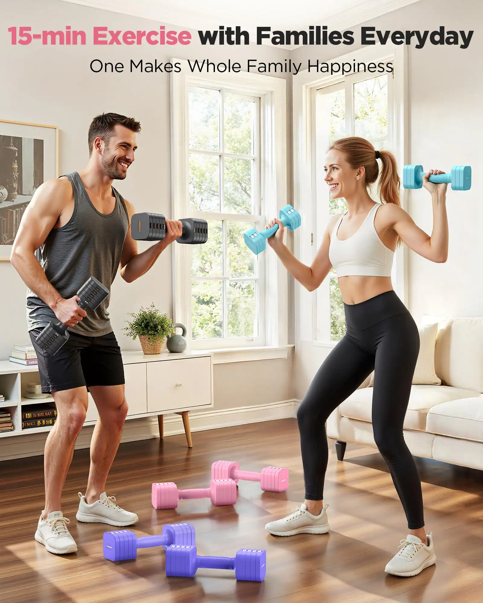 15-min Exercise with Families Everyday  
One Makes Whole Family Happiness