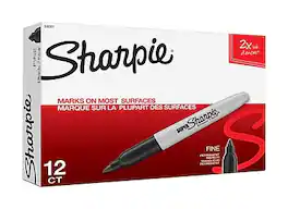Sharpie - Super Permanent Marker, Fine Tip, Dozen - Black