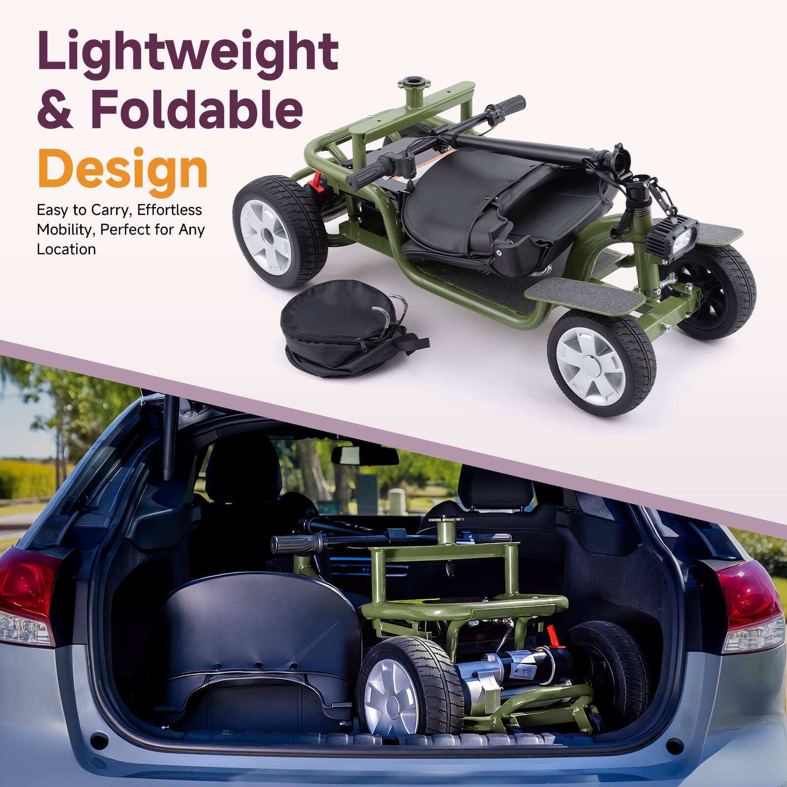 Lightweight & Foldable Design  
Easy to Carry, Effortless Mobility, Perfect for Any Location