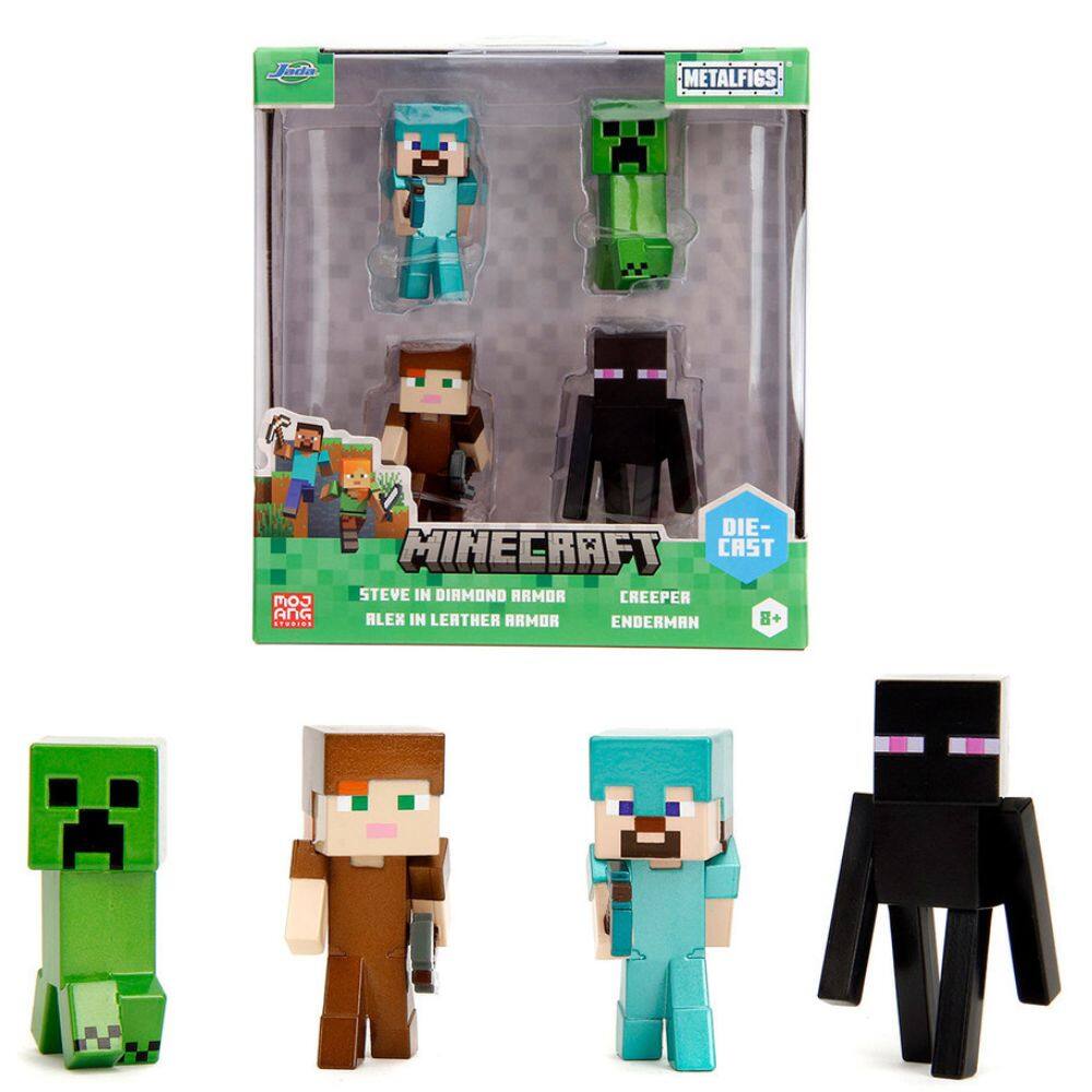 Set of 4 Diecast Figures "Minecraft" Video Game Wave 3 "Metalfigs" Series Diecast models by Jada