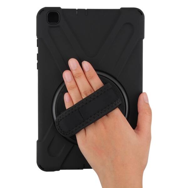Alt View 3. Mybat - MyBat Rotatable Stand Protector Cover with Wristband for Samsung T290 Galaxy Tab A 8.0 (2019) / Black - Black.