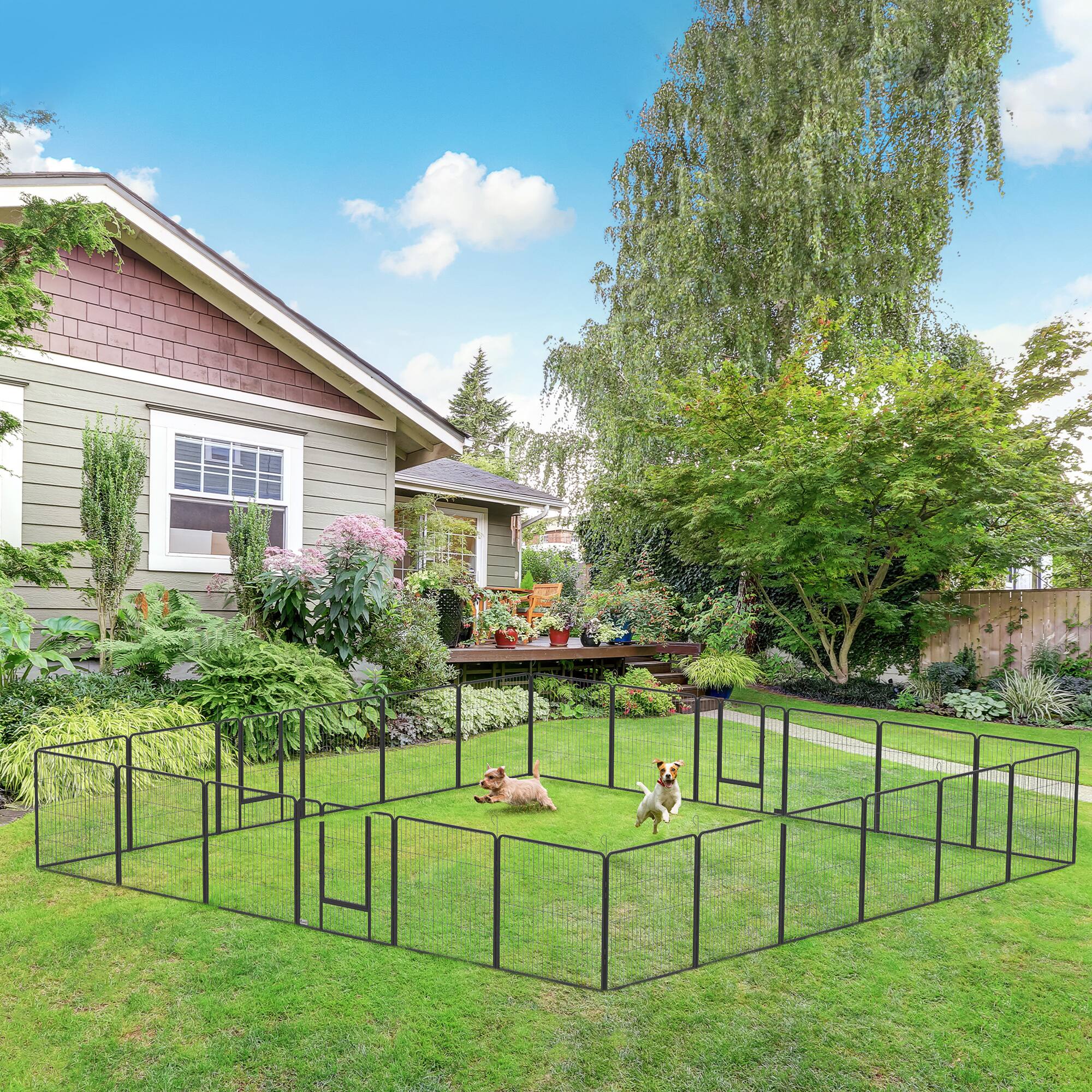 Alt View 1. Pawhut - Panel Dog Playpen for Small and Medium Dogs with Lockable Door.