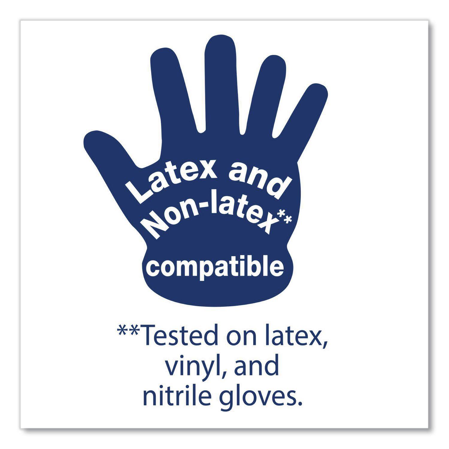 Latex and Non-latex* compatible  
**Tested on latex, vinyl, and nitrile gloves.
