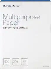 Front. Insignia™ - Multipurpose 8.5" x 11" 500-Count Paper - White.