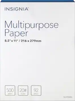 Insignia™ - Multipurpose 8.5" x 11" 500-Count Paper - White