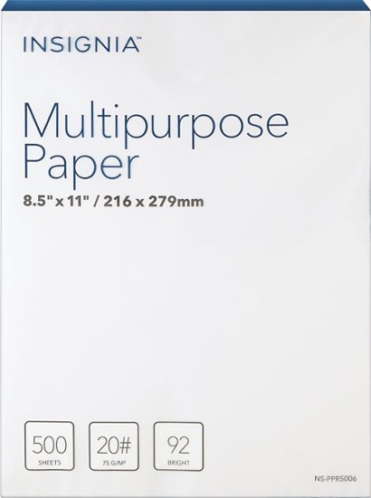 Insignia™ - Multipurpose 8.5" x 11" 500-Count Paper - White