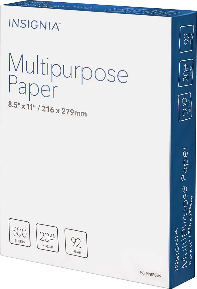 Alt View 12. Insignia™ - Multipurpose 8.5" x 11" 500-Count Paper - White.