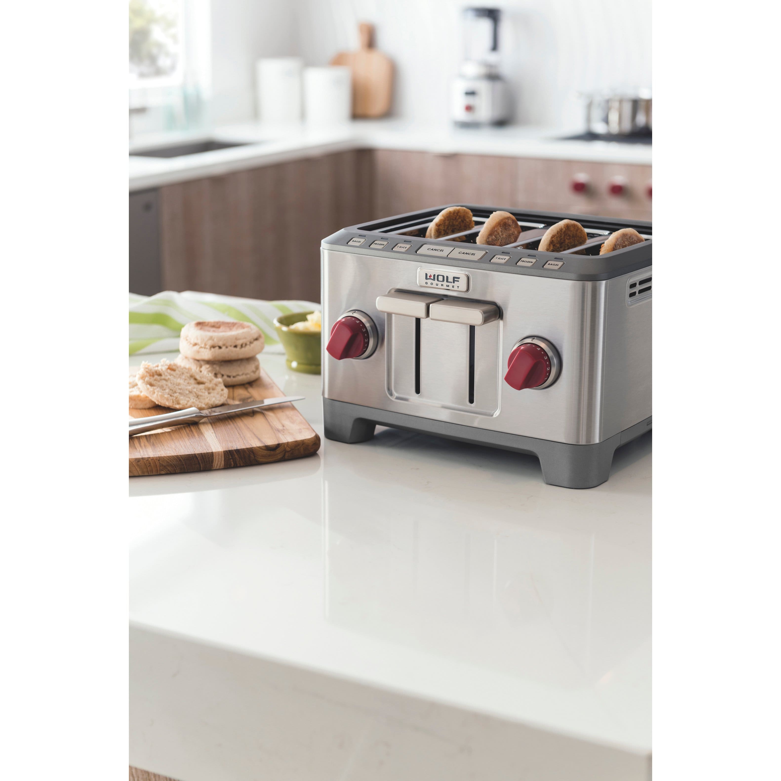 Alt View 12. Wolf Gourmet - Four-Slice Toaster - Stainless Steel.
