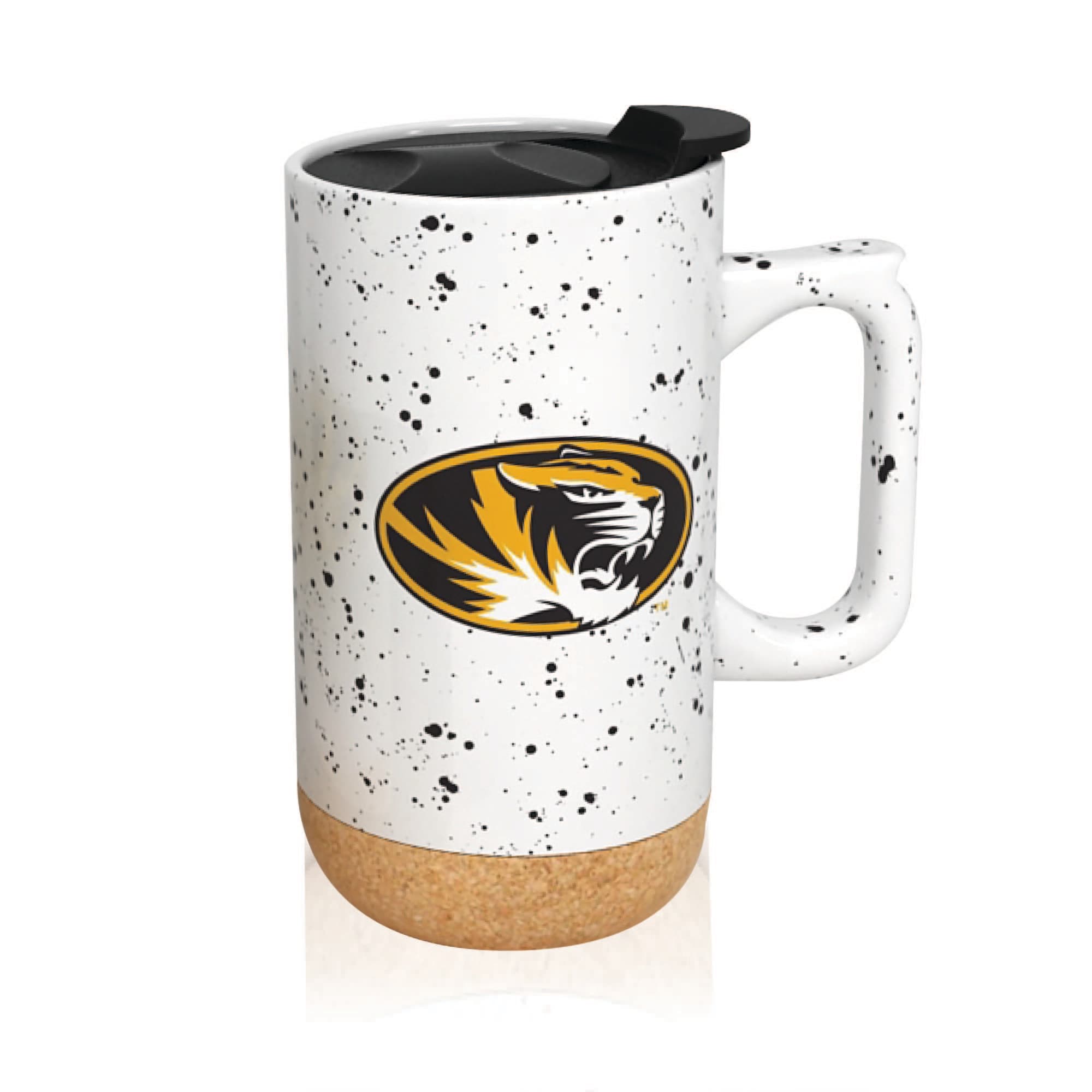 Alt View 1. Indigo Falls - Missouri Tigers 18oz. Speckle Cork Mug - Cream.