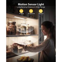 ACJPR - Motion Sensor LED Under Cabinet Light, Wireless Battery Operated, USB Rechargeable, Dimmable, 2 Pack