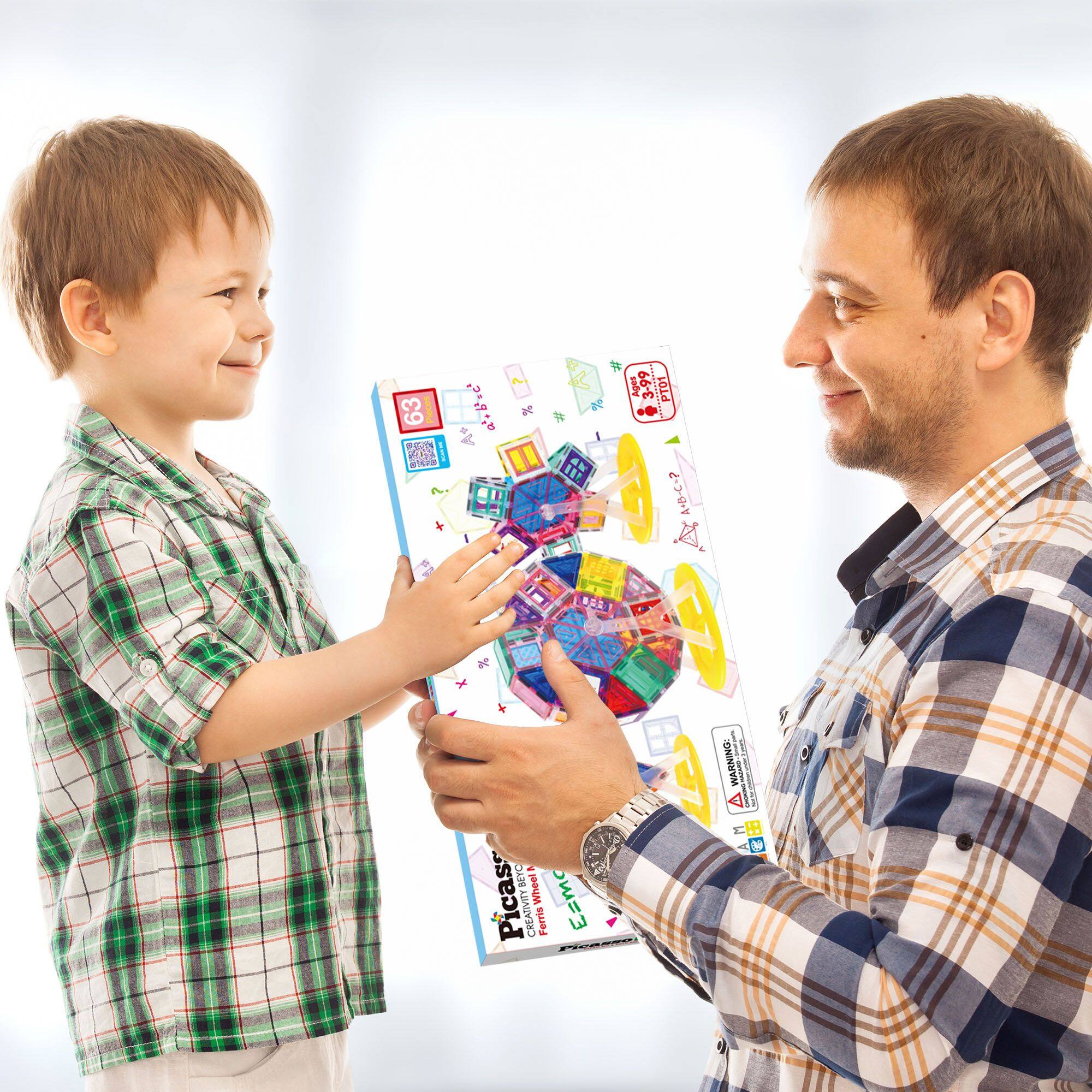 63 | Ages 3-99  
PTD1 9, ae %  
" INE AN  
A 9 -ONINV !  
A I I : 30 CTE  
Wheel Picas CREATIVITY BEY  
FerrisWheel Ferris  
E=mc n aad  

Picasso  
CREATE WITH ME  
E=mc²  
WARNING