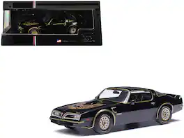 1977 Pontiac Trans Am Starlight Black with Hood Graphics 1/43 Diecast Model Car by IXO Models