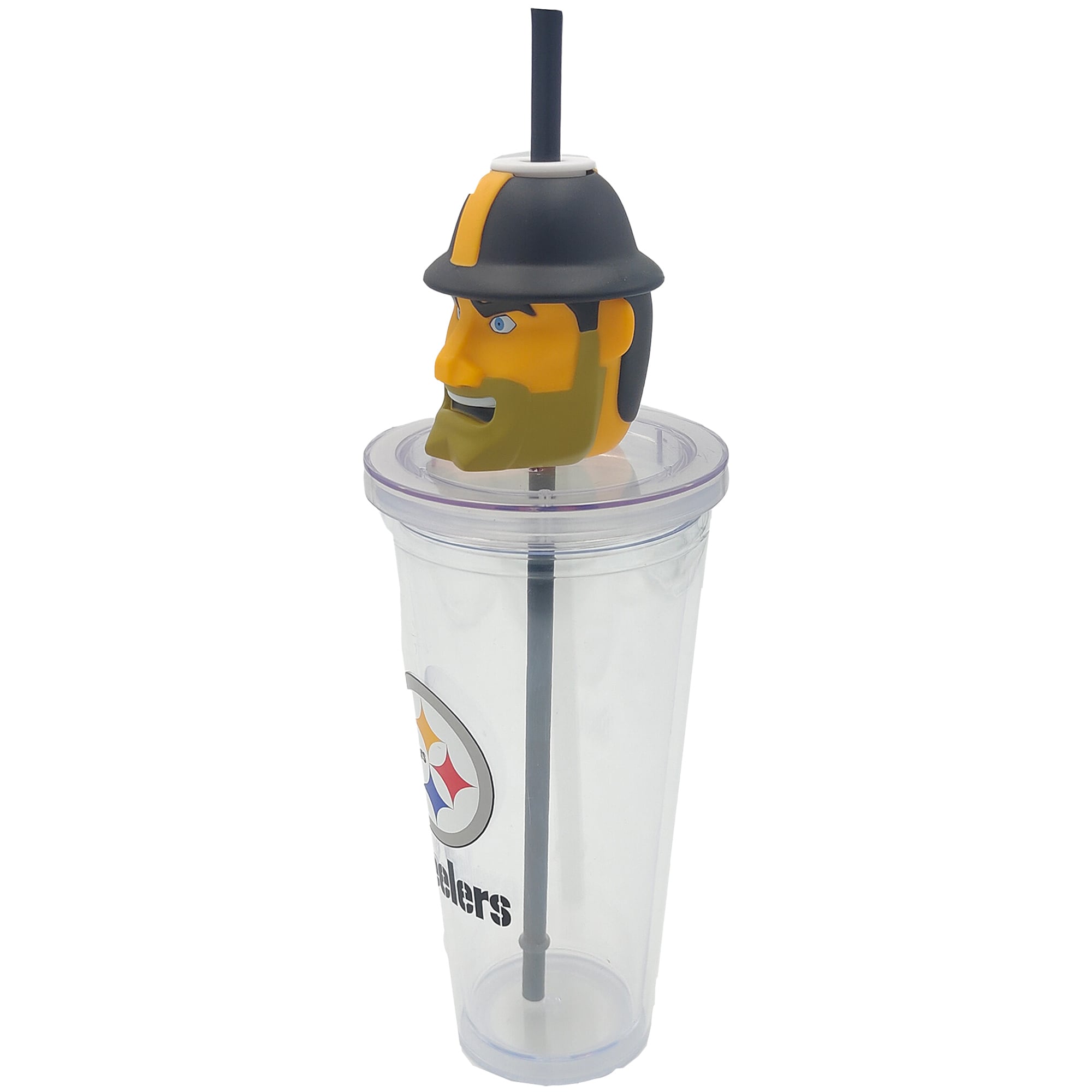 Alt View 1. Pegasus - Pittsburgh Steelers Mascot Lid 24oz. Sipper Cup - Multicolor.