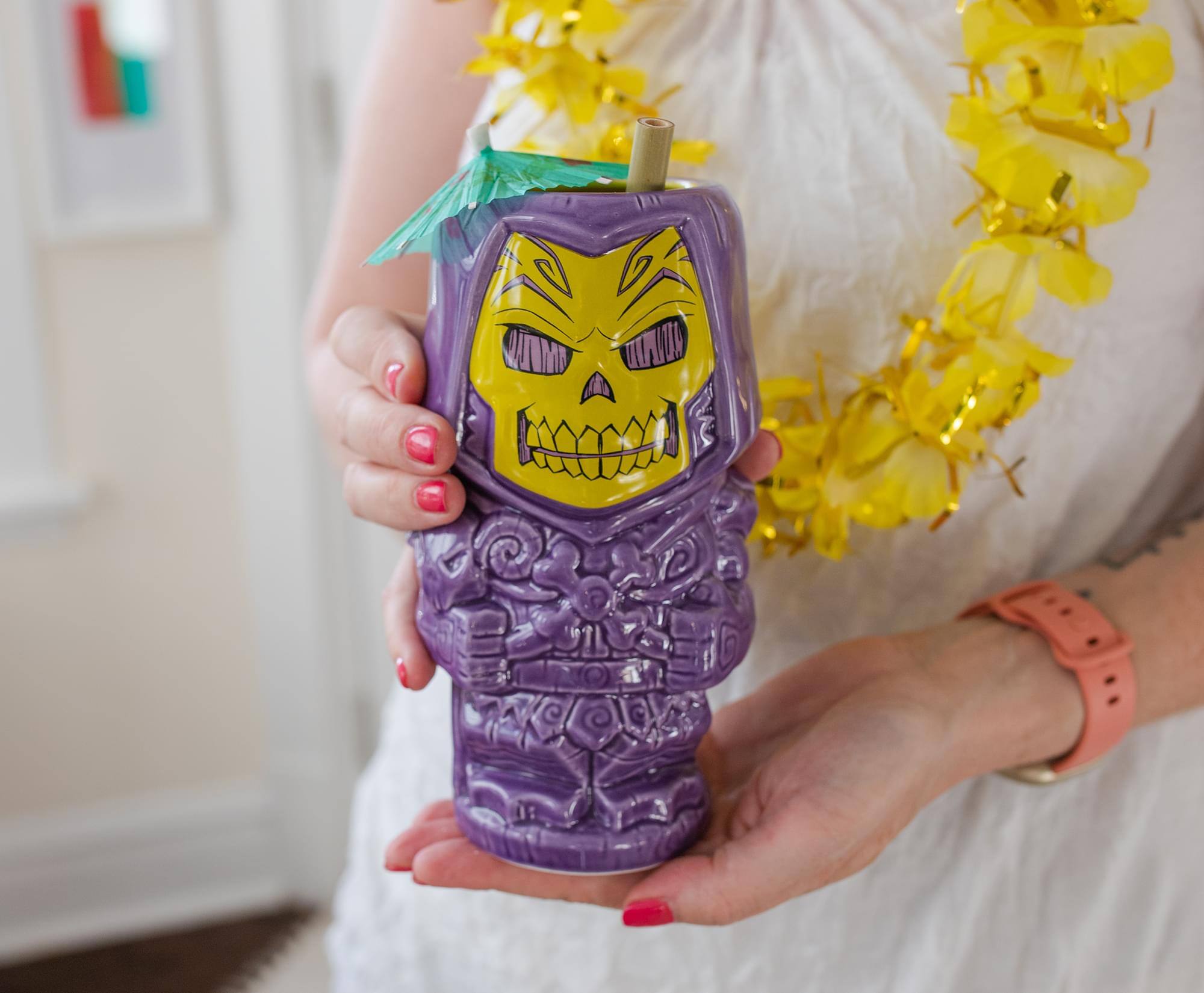 Alt View 1. Masters of the Universe - Geeki Tikis Masters of the Universe Skeletor Ceramic Mug | Holds 21 Ounces - Purple.