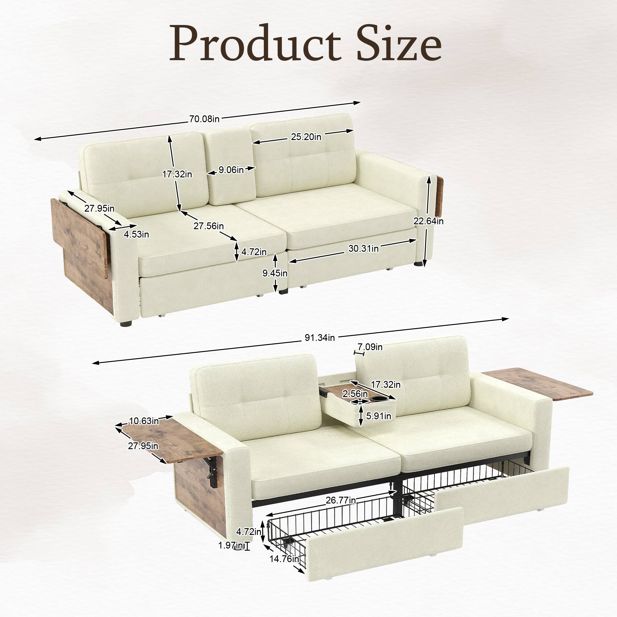 Product Size

- 70.08in
- 25.20in
- 17.32in
- 9.06in
- 27.95in
- 4.53in
- 27.56in
- 4.72in
- 30.31in
- 22.64in
- 9.45in
- 91.34in
- 7.09in
- 17.32in
- 2.56in
- 10.63in
- 5.91in
- 27.95in
- 26.77in
- 4.72in
- 1.97m
- 14.76in