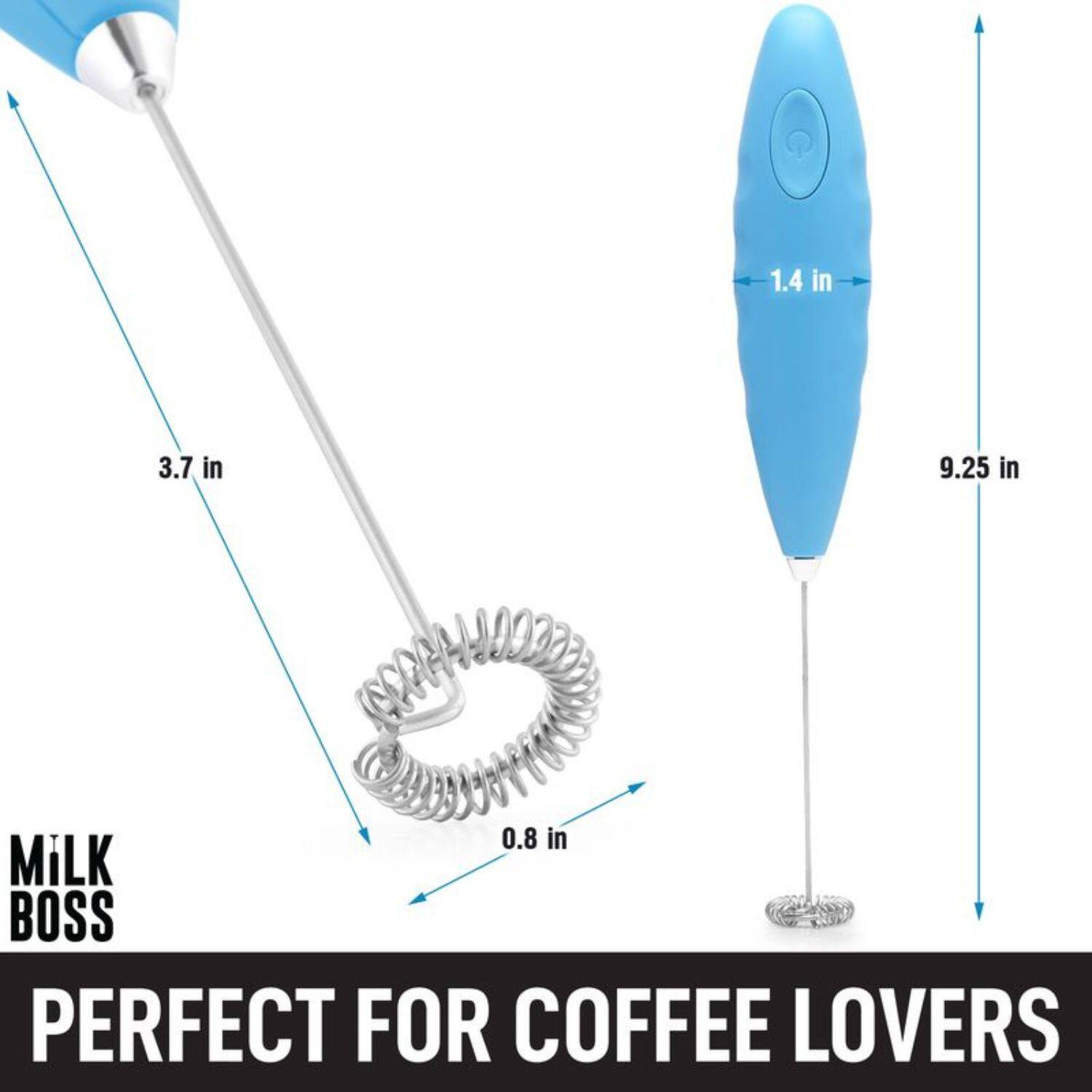 MILK BOSS  
PERFECT FOR COFFEE LOVERS  

- 3.7 in  
- 0.8 in  
- 1.4 in  
- 9.25 in