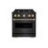 Front. ZLINE - Autograph 30" Classic Black Stainless Gas Range w/ 4 Burners & Bronze Accents (CGRBZ-30-CB) - Black Stainless Steel.