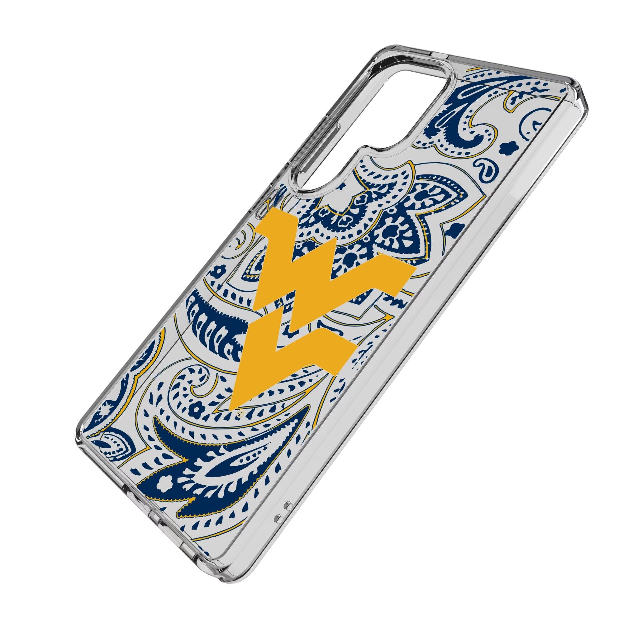 Alt View 1. Keyscaper - West Virginia Mountaineers Paisley Galaxy Clear Case - S25 Ultra - Multicolor.