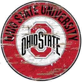 Fan Creations - Ohio State Buckeyes 23.5" Distressed Round Sign - Multicolor