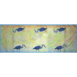 Betsy Drake - Blue Heron Table Runner 13x36 - Multicolored
